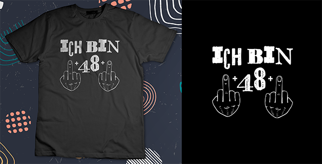 T-Shirt 50 Geburtstag Männer Stinkefinger + 48 + Stinkefinger = 50 T-Shirt Design
